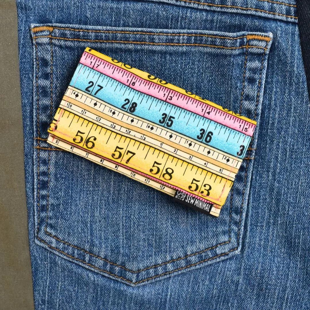 tape measure card carrier pastel colors